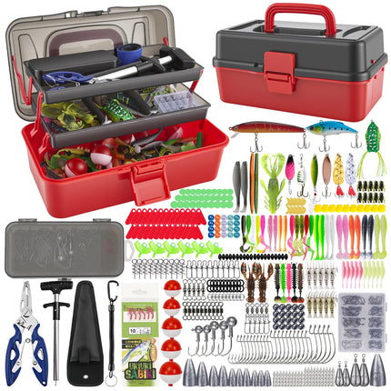 Set di 460 esche da pesca con grande scatola a 3 strati – Accessori da pesca completi con pinze, ganci, crankbait, svasatori, jig, piombo e molto altro ancora – regalo per uomini