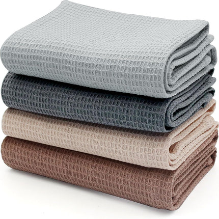 Strofinacci Cucina Cotone, Canovacci Cucina Cotone45 x 65 cm, 4 Pezzi in Aspetto Cialda, Asciugamani Cucina Super Assorbente