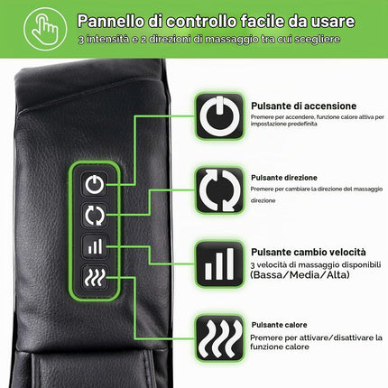 cotsoco Massaggiatore Cervicale con Funzione Riscaldamento,16 Testine