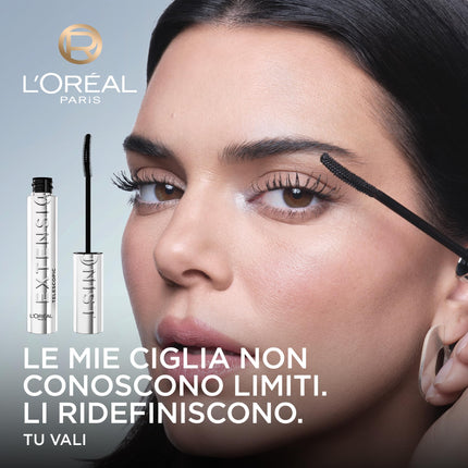 L'Oréal Paris Telescopic Extensionist Mascara, Ciglia Lunghe e Definite per 24H, Curvatura impeccabile, Formula con Fibre Allunganti e Pigmenti Magnetici, Nero, 9,9 ml