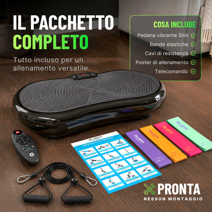 Pedana Vibrante Bluefin Fitness Ultra Slim Power | Modellatore Vibrante | 5 programmi + 180 livelli | Allenamento completo | Fitness silenzioso a casa | Facile da riporre | Design elegante e compatto