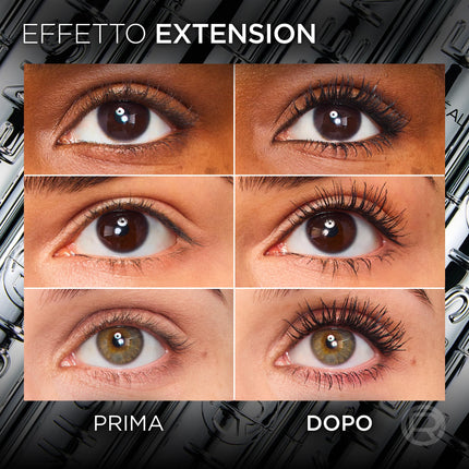 L'Oréal Paris Telescopic Extensionist Mascara, Ciglia Lunghe e Definite per 24H, Curvatura impeccabile, Formula con Fibre Allunganti e Pigmenti Magnetici, Nero, 9,9 ml