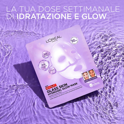 L'Oréal Paris Revitalift Glass Skin Maschera in Idrogel Viso, 4pz