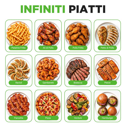 NutriChef Friggitrice ad Aria, Air Fryer Forno Digitale Senza Olio con Cestello o Ciotola Trasparente, Controllo Preciso di Tempo e Temperatura, Perfetta per Pollo, Dolci, Patatine e Bistecca