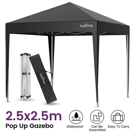 Gazebo Pop-Up 2.5x2.5m con Pareti Laterali – Impermeabile e Anti-UV