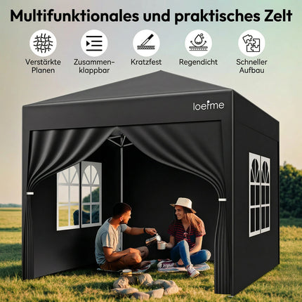 Gazebo Pop-Up 2.5x2.5m con Pareti Laterali – Impermeabile e Anti-UV