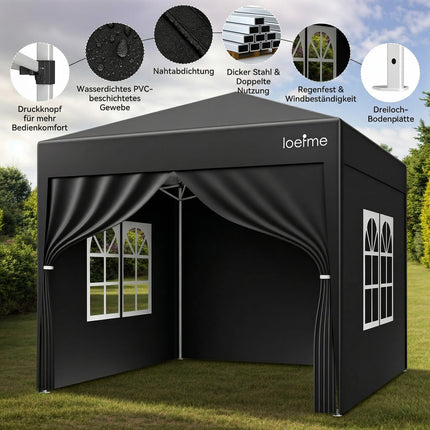 Gazebo Pop-Up 2.5x2.5m con Pareti Laterali – Impermeabile e Anti-UV