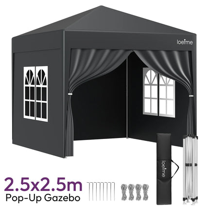 Gazebo Pop-Up 2.5x2.5m con Pareti Laterali – Impermeabile e Anti-UV
