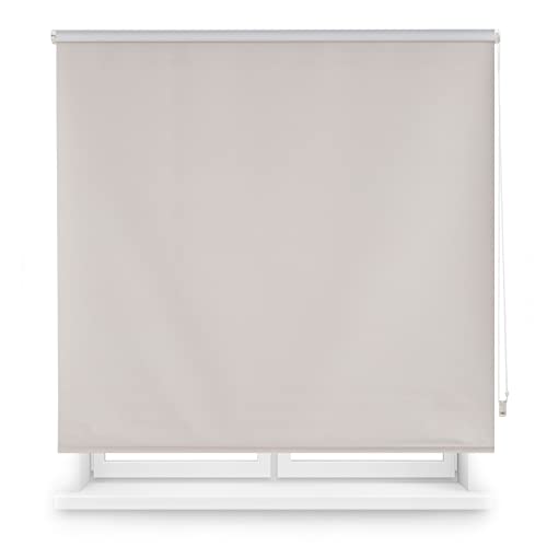 Blindecor Draco Tenda a rullo oscurante - Argento grigio, 160 x 230 cm (Larghezza x Altezza) | Dimensioni del tessuto 157 x 225 cm. Tende termiche oscuranti