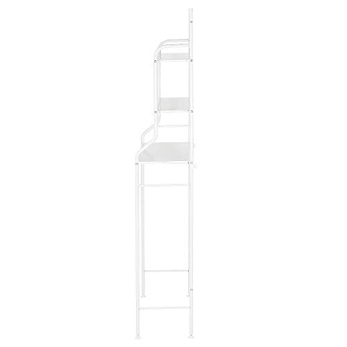 Scaffale Bagno e WC Mobile da Mettere sopra al WC, Mobile sopra toilettes, 3 Ripiani (bianco)