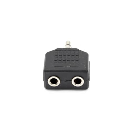 CABLEPELADO - Adattatore splitter audio stereo da 2 x 3,5 mm femmina a 3,5 mm femmina, adattatore splitter per cuffie e jack, compatibile con iPod, iPhone, iPad, Samsung, lettore MP3, nero