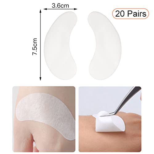 Patch Ciglia (20 Paio),Extension Ciglia PatchCerotto,Eye Gel Patches Patch Occhi Extension Ciglia for Eyelash extension Eye Mask beauty Tool,Black