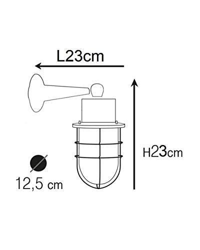 Lampada da ponte nautica vintage KsH e Co Aristomachos in ottone naturale