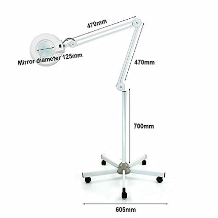 Futchoy Lampada con lente d'ingrandimento 5/8 diottrie lente d'ingrandimento per lampada cosmetica, 22 W 220V (5 pezzi)