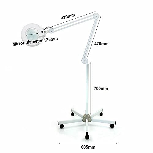 Futchoy Lampada con lente d'ingrandimento 5/8 diottrie lente d'ingrandimento per lampada cosmetica, 22 W 220V (5 pezzi)