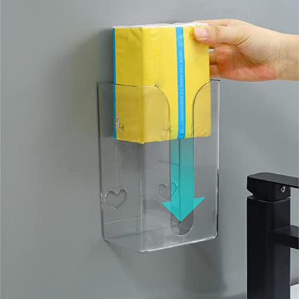 Richolyn Supporto per Scatola del Tessuto da Parete,Custodia Rettangolare in Tessuto da Parete Senza Chiodi | Porta fazzoletti da Parete per Soggiorno, Bagno, Cucina, Ufficio