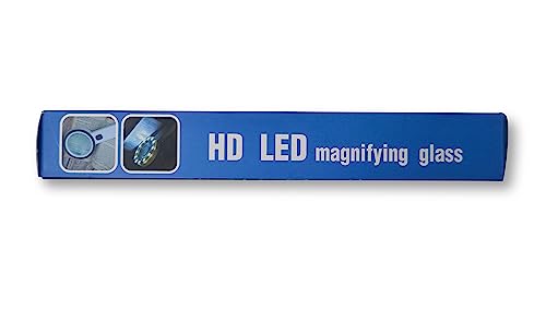 Lente d'ingrandimento con Luce, 30X Lente Ingrandimento Professionali con 12 LED per Lettura, Ispezione, Esplorazione, Anziani, Gioiellieri, Bambini (Pulsante d'argento)