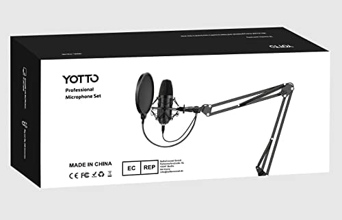 YOTTO USB Microfono a Condensatore Kit 192kHZ/24bit Microfono di Registrazione per Computer PC YouTube con Filtro Antipop, Supporto Regolabile, Ragno Anti Shock, Filtro Anti-Vento, Attaches de câble