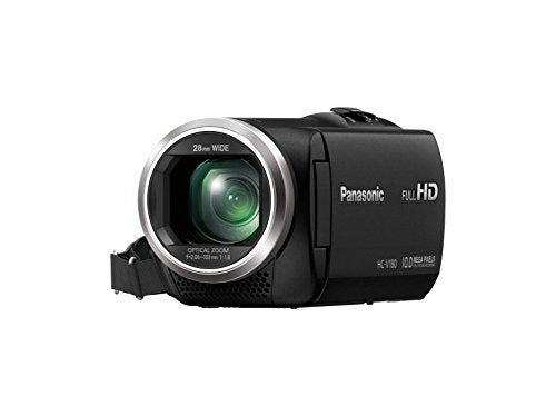 Panasonic HC-V180EG-K Videocamera Full HD (sensore da 1/5, 8 pollici, Full HD, zoom ottico 50x, grandangolo da 28 mm, stabilizzatore d'immagine a 5 assi opzionale OIS ibrido +) nero