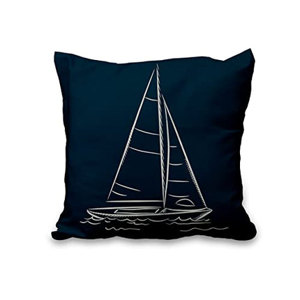 Aoihrraan 46x46cm Confezione Da 4 Copricuscini Divano Nautico Oceano Ancora Faro Barca A Vela Blu Navy Biancheria Quadrata Federe Per Cuscini Decorare In Lino Arredo Casa Giardino Camera Letto