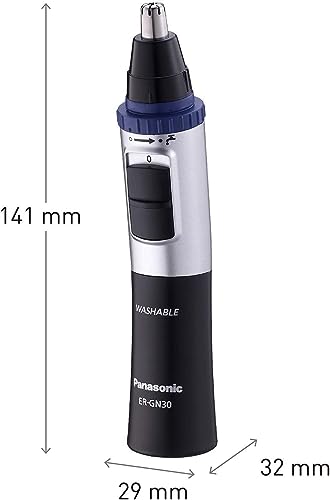 Panasonic ER-GN30-K503 Rifinitore di Precisione per Naso, Orecchie e Sopracciglia, Tagliapeli Resistente all'Acqua, Nero