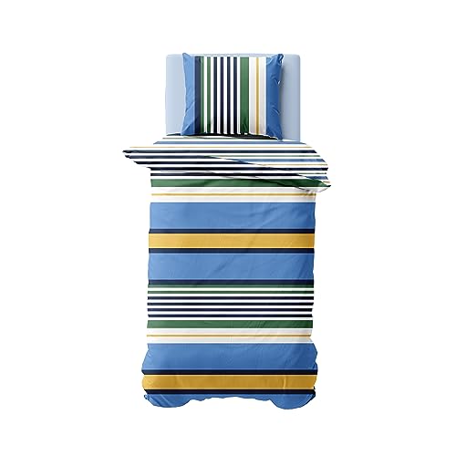 Nautica Home Dover - Set Copripiumino 100% Cotone, Satin, 155 x 205 cm + 50 x 80 cm