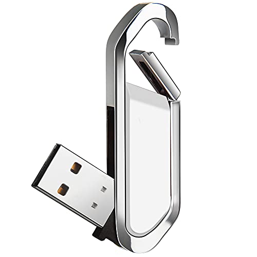 Chiavetta USB 64GB Pendrive Portatile a Forma di Portachiavi, USB 2.0 Unità Flash per Archiviazione Dati Esterna, bianca