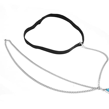 Bramian Multi-strato Turchese Gamba Catena per il corpo Gioielli in argento Spiaggia Elastico Catena per coscia Bikini Accessori per il corpo Gioielli per le donne