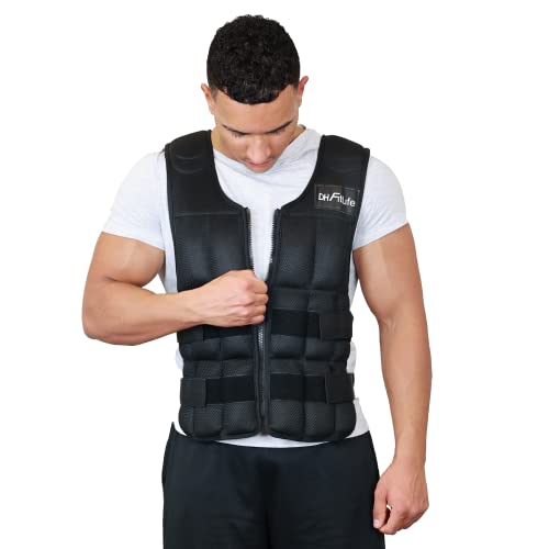 DH FitLife Gilet pesi 20 kg per la costruzione muscolare e l'allenamento della forza Gilet appesantito | Gilet da corsa donna uomo | gilet da allenamento fitness regolabile