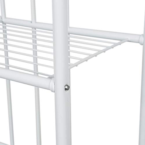 RELOVE Scaffale Multifunzione per Bagno Rack Mensole Salvaspazio, Organizer per Bagno, WC, Bidet e Lavanderia, 3 Ripiani Portaoggetti in Ferro, Portasciugamani (65 * 34 * 177cm (bianco))