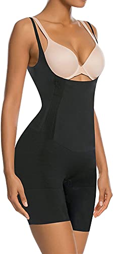 SHAPERX Donna Body Contenitivo Stringivita Modellante Dimagrante Snellente Bodysuit Intimo Guaina Contenitiva Shaper Shapewear Addominale Compressione Bustino, UK-SZ2490293-Black-L