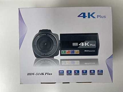 Videocamera 4K, UHD 48MP 60FPS, Wi-Fi IR Visione Notturna Camera, 16X Zoom Digitale 3.0" IPS Touch Screen Ruotabile 270 ° , youtube con Microfono,Telecomando, Stabilizzatore, Paraluce