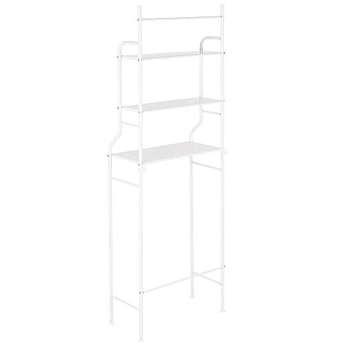 Scaffale Bagno e WC Mobile da Mettere sopra al WC, Mobile sopra toilettes, 3 Ripiani (bianco)