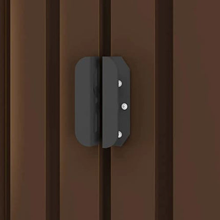 vidaXL Capanno per Attrezzi da Giardino Ventilato Ingresso a Scorrimento Robusto Casetta da Esterno Magazzino Marrone 204x132x186 cm in Acciaio