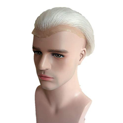 360 Parrucche di Pizzo Pieno Full Lace Parrucca Uomo per Afro Uomini Sistema di Sostituzione dei Capelli Protesi Capelli Uomo 8×10 Pollici Pelle Sottile 0.06cm Spessore Parrucche (Gray)