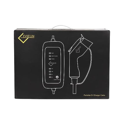 EVIEUN ev Cavo di Ricarica,ev Charger Tipo 2 Portatile Standard Europeo con Scatola Commutabile 6-16A Schuko 2 Pin (Spina di Euro) 3.6KW,19.86ft