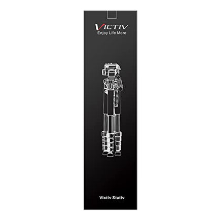 Victiv Treppiede per Fotocamera 182 cm Treppiede in Alluminio da Viaggio Treppiede Leggero e Compatto con Testa Girevole a 3 Vie per Riprese Panoramiche a 360 per DSLR YouTube Living Vlog -Arancia