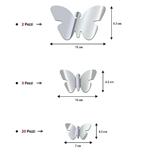 Adesivi Murali Farfalle 3D Specchio a Farfalla Adesivi Murali Tridimensionali Acrilico Rimovibile 25 Pezzi Fai dante Adesivi Murali Decorazione da Muro per Casa/Hotel/Salotto/Camera da Letto/Cucina