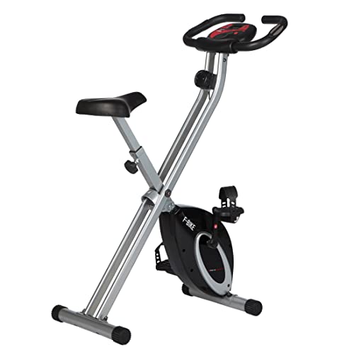 Ultrasport F-Bike, Bicicletta Trainer, Fitness Bicicletta LCD Computer allenamento, Cyclette pieghevole, Max. Peso 110 kg, misurazione pulsazioni, 8 livelli resistenza, ruota rifinitura, Argento/Nero