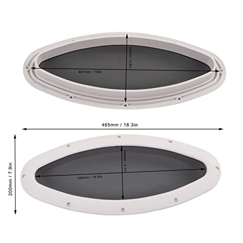 Oblò Ovale per Barche 465x200mm, oblò Apribile per Yacht Oblò per Boccaporto Marino Impermeabile Anti UV per Yacht Cabina per Barche Ripostiglio Sala Conferenze