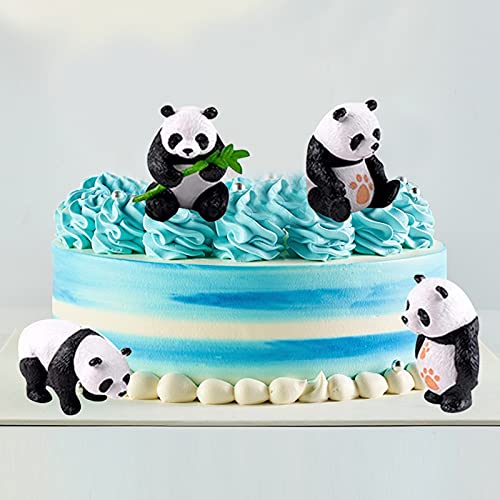 ZQO 4 Pezzi Ornamenti Panda Giardino Micro Paesaggio Ornamento Bonsai Decorazioni Artigianato Accessori Torta Casa Cinese Creativa Bambole