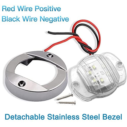 Greluma 4 Pcs Luci interne per barche marine rotonde Montaggio a poppa Luci di ancoraggio di poppa a LED Luci notturne a LED per la pesca, Luce di cortesia a LED blu sul ponte, IP67 Impermeabile