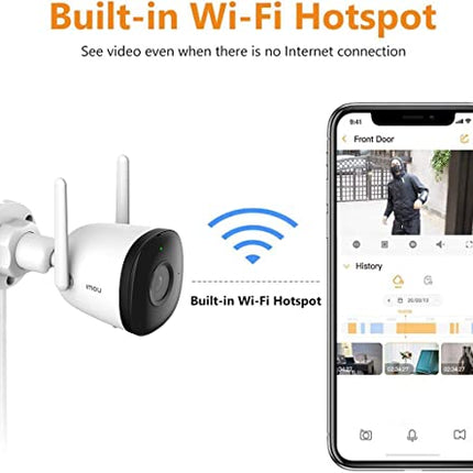 Imou Telecamera WiFi da Esterna, 1080P Telecamera di Sicurezza con AI Rilevazione del Movimento Umano, IP67 Antipolvere & Impermeabile, Visione Notturna 30m, Compatibile con Alexa, Bullet 2C
