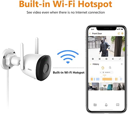 Imou Telecamera WiFi da Esterna, 1080P Telecamera di Sicurezza con AI Rilevazione del Movimento Umano, IP67 Antipolvere & Impermeabile, Visione Notturna 30m, Compatibile con Alexa, Bullet 2C