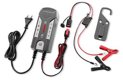Automotive C3 Caricabatterie Intelligente E Automatico 6V-12V / 3.8A, Nero, Rosso, ‎7.49 x 5.21 x 18.01 cm, 710 grammi