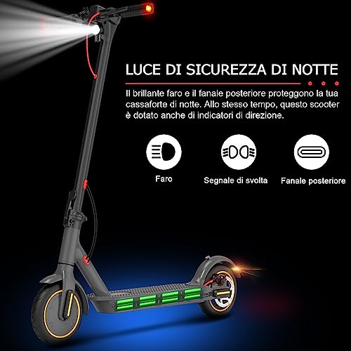 Monopattino Elettrico Adulto,motore da 500W,Max 25km/h,20-35Km di Autonomia Scooter Elettrico Adulto pieghevole,controllo APP display LCD,Carico Massimo 120KG,Monopattino elettrico Batteria 36V/10Ah