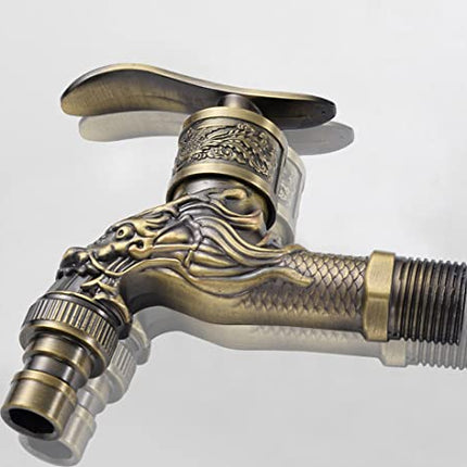 Rubinetto Vintage,Rubinetto in Ottone Anticato,Scolpito Rubinetto Rubinetto Bagno Lavabo Rubinetto da Giardino Esterno per casa, cucina, bagno, giardino esterno (bronzo)