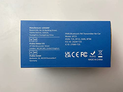LENCENT Trasmettitore FM Bluetooth Auto, Adattatore Radio Auto con Bassi Profondi & Hi-Fi Lossless, Ricarica Rapida PD 20W+QC3.0, Chiamata Vivavoce, Lettore Musicale, Chiavetta USB, Luce Blu Sfumata