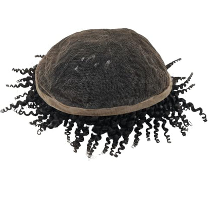 360 parrucche da uomo del merletto completo per il sistema di sostituzione dei capelli degli uomini neri di Afro 8×10 pollici (#1 8mm)