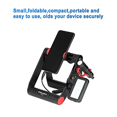 MOURIV Video rig per smartphone pieghevole SmartPhone Stabilizzatore video Grip Supporto per treppiede Scarpa fredda integrata e attacchi da 1/4"-20 per videomaker Video-grapher per Smartphone